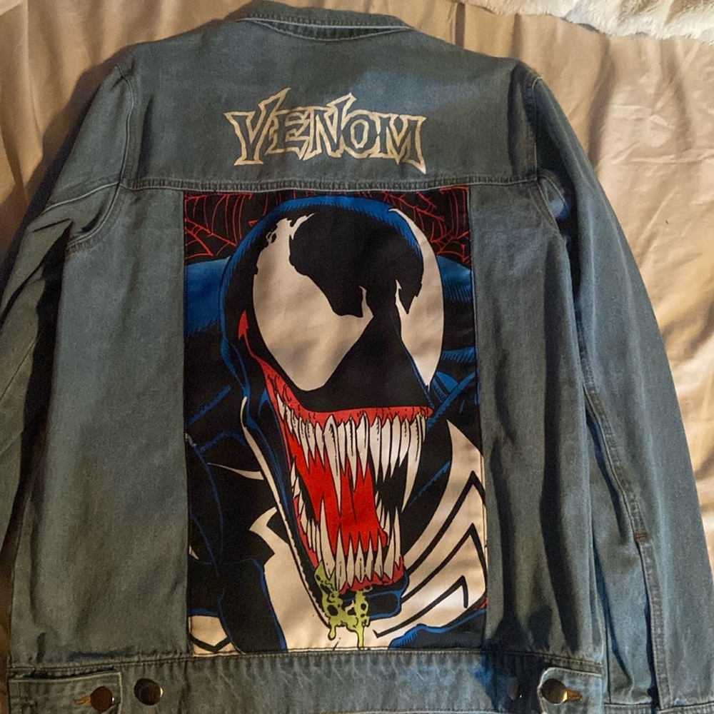 Blue denim marvel venom jacket